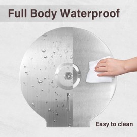 ASIALEO Commercial Jumbo Toilet Paper Dispenser,Tissue Holders,9 inch Roll of Paper,Stainless Steel with Lock Wall Mounted.