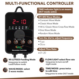 hygger 24/7 Mode Aquarium Wave Maker,9000LPH Fish Tank Wave Maker with Intelligent Controller, 8W Quiet Magnetic Powerhead Aquarium Circulation Pump for 380-560L Freshwater Saltwater Tanks