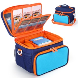 Carrying Case Compatible with Yoto Player 3rd Generation, Travel Storage Bag Holds 30 Cards for Audio Speaker & Headphone Accessories, Card Holder with Adjustable Strap for Kids, Blue (Case Only)