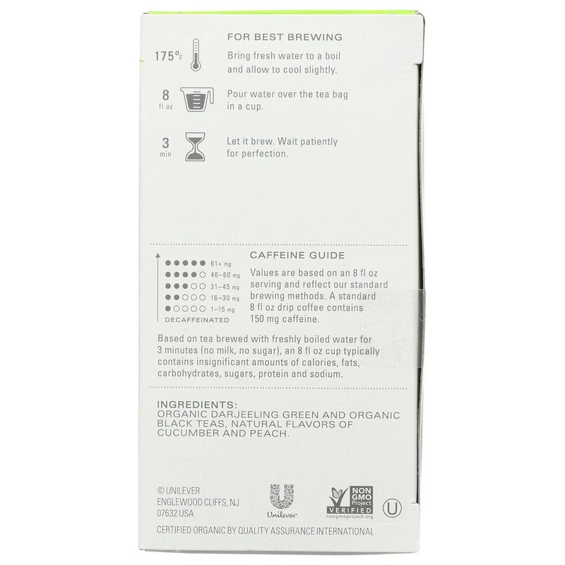 Tazo Organic Peachy Green Tea, 20 ct (Pack of 6)