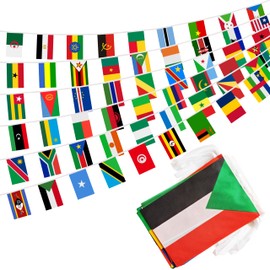 Africa 54 Countries Banner Flag String, 54 African Country Mini Flag Small Banner for Classroom, Party, Shops and Bars Decorations, Outdoor Decorations, Indoor Decorations