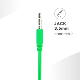 Music Sound | Wired Headphones Fullcolor Intra-auriculaires | In-Ear Stereo Headphones with Cable and Built-in Microphone - 3.5mm Jack - 1.2m Anti-Tangle Cable - Green