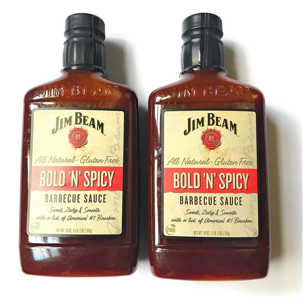 Jim Beam Bold N Spicy BBQ Sauce - 3 Plastic Bottles of Bold and Spicy Jim Beam Barbecue Sauce (3)