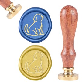 CRASPIRE Wax Seal Stamp Dog Vintage Wax Sealing Stamps Pet Animal Retro 25mm Removable Brass Head Wooden Handle for Envelopes Invitations Wine Packages Greeting Cards Wedding