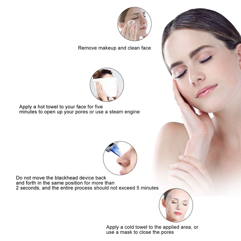 Electric Blackhead Remover LCD Display Strong Suction Compact Facial Pore