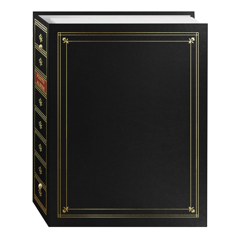Pioneer Photo Albums 3-Ring Bound Black Leatherette Cover with Gold