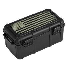 Cigar Caddy Waterproof Travel Cigar Humidor for 10 Cigars, Armed Forces Military Army Marines First Responders Series, Military