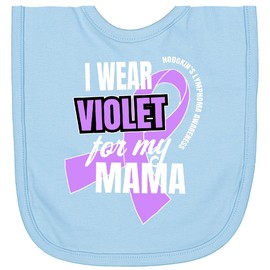 inktastic I Wear Violet for My Mama Hodgkins Lymphoma Awareness Newborn Bib Light Blue 32560