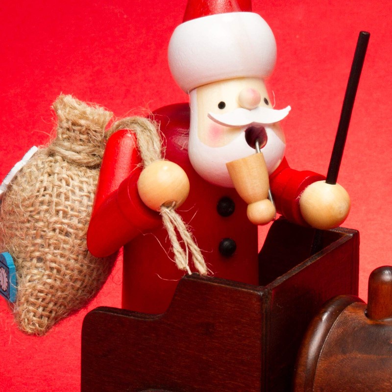 SIKORA RM-A01-LOK Wooden Incense Smoker Santa Claus in the Locomotive