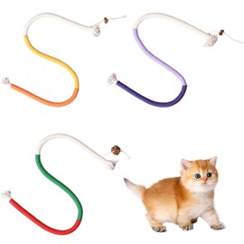 3 Pcs Snaky Rope Toys with Gall Fruit,Catnip Toy Bite Rope for cats,Catnip Toys for Indoor Cats for Cat Playing Chewing Teeth Cleaning, Adult Kitten Teething Chew Toy Cat Nip Toy