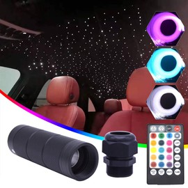 Car Fiber Optic LED Lights 400 Strands 0.03in 9.8ft Long Cable Optical Fiber Star Headliner Ceiling Kit 6W Music Mode Remote Roof Lighting