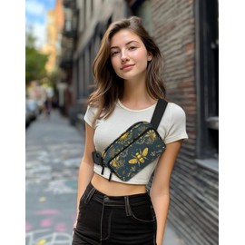 Bee Fanny Pack Fashion Belt Bag Lightweight Waist Pouch with Adjustable Strap Mini Crossbody Bags for Women Travel Sports Running