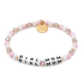 Little Words Project Girl Mom Bracelet, The Original Word Bracelet, Made with Colorful Beads and Plated Brass Hardware, Handcrafted Design & Positive Message, Size SM