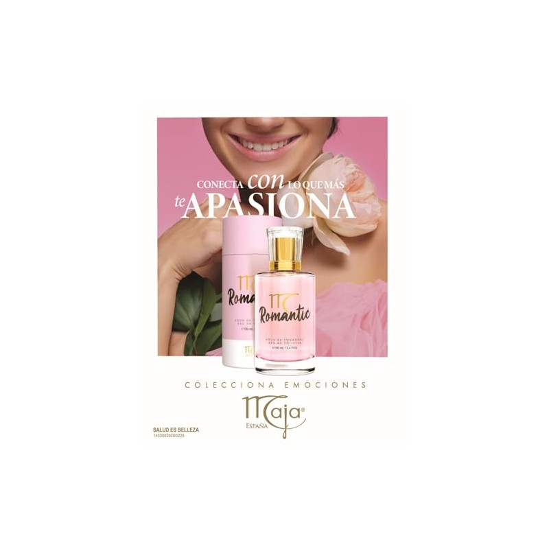 Maja, Agua de Tocador Romantic, Aroma Floral Amaderado, 100 ml