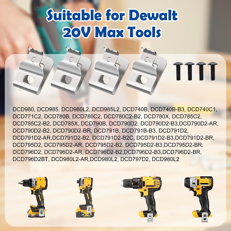10PCS Belt Clips for Dewalt, Anglecai Drill Tool Clips Hook