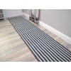 Moscow Grey Navy Non Slip Washable Rugs (50cm x 80cm)