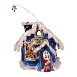 Blue Sky Clayworks 995053 Rudolph Jingle Bell Shop Candle House, 6-inch Length
