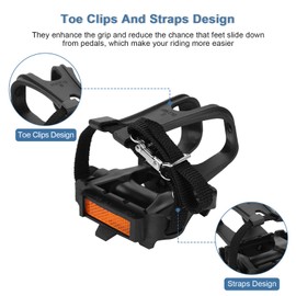 Bicycle Pedals, Bike Pedals Multi-Purpose Toe Cages for Peloton Bike for Exercise Bike for Outdoor Indoor for Mountain Bike