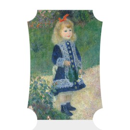 Fastasticdeals Vertical Home Decor Wall Sign Girl with A Watering Can Renoir Artwork Art Picture Frame Berlin Shape 12x18Inches