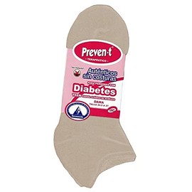 Tines afelpados para dama Preven-t pie diabético ultra suaves (Beige, G/XG-24.5 a 27 cms)