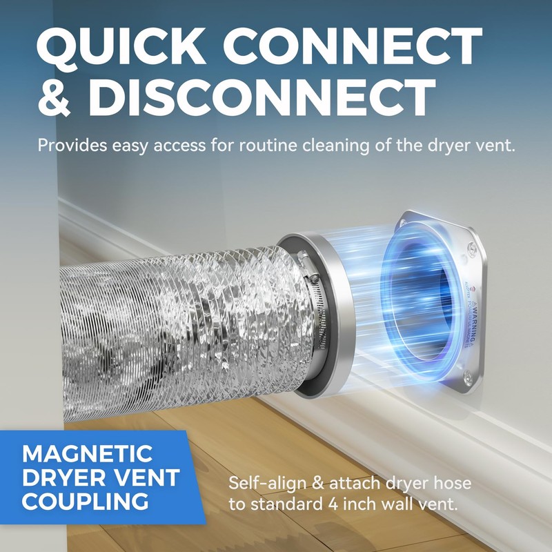 JEEVONY Magnetic Dryer Vent Coupling DV180 Airtight Seal Dryer Vent