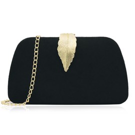 Milisente Clutch Bags For Women Suede Party Evening Bag Bridal Clutches(black)