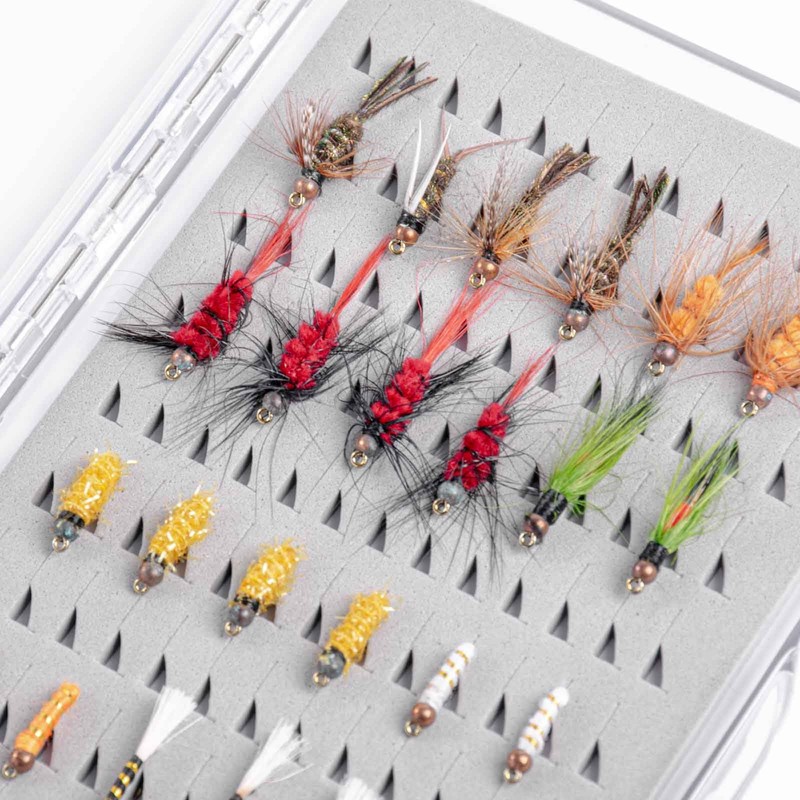 SF Plastic Waterproof Pocket Fly Fishing Box Clear Lid Easy
