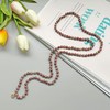 Firstmeet Stone Necklace Long Agate Beads Chain Round Smooth Bracelet