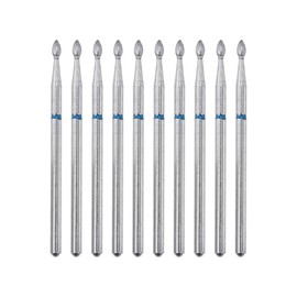 VOCOSTE 10 Pcs Emery Nail Drill Bits Set for Acrylic Nails, 3/32 Inch Nail Art Tools, Manicure Pedicure Shapen Remove Tools, 44.1mm Length, Blue