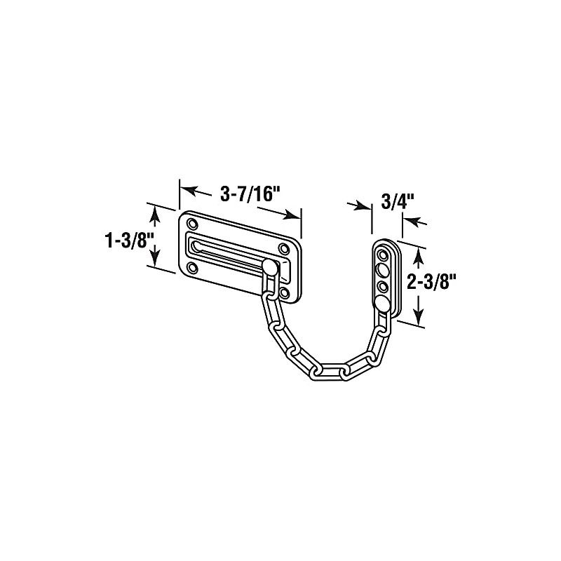 Prime-Line U 10386 Door Guard with Steel Chain, Satin Nickel