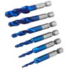 6PCS High Speed Steel 6.35mm Hex Shank Tap Drill Bit