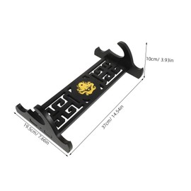 Gatuida Wooden Sword Bracket Wall Mount Display for Swords Decorative Holder Black