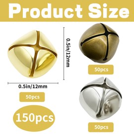 150 Pcs Small Jingle Bells, Bells For Crafts, Small Metal Craft Bell for Home Christmas Decorations DIY Making, 3 Colours