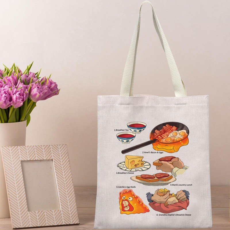 WZMPA Calcifer Fire Tote Bag Fire Demon Anime Gift Calcifer