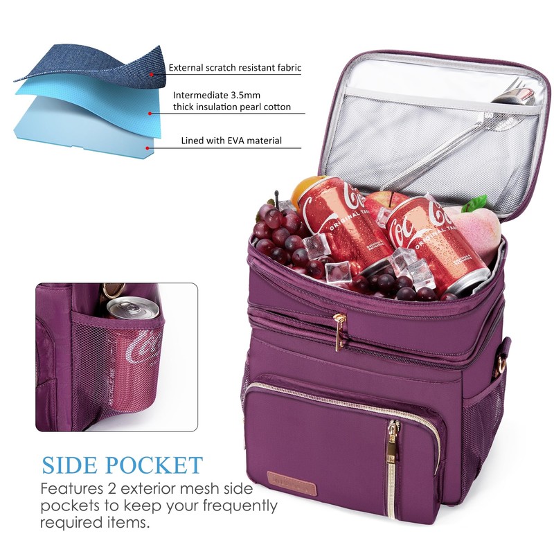 MIYCOO Lunch Bag & Lunch Box for Women Men Double