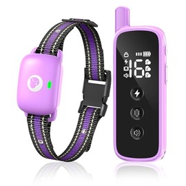 Dog Shock Collar - 2600FT Dog Training Collar with Remote, 3 Modes(Beep/Vibration/Shock), Security Lock, IP68 Waterproof Rechargeable E-Collar for 10-120lbs All Breeds (Purple)