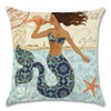 7ColorRoom 2Pack Mermaid Throw Pillow Covers Ocean Theme Beach Cushion