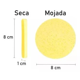 Universo en Linea Esponja Fibra Celulosa Natural Limpieza Facial Pachs 100 Pzs