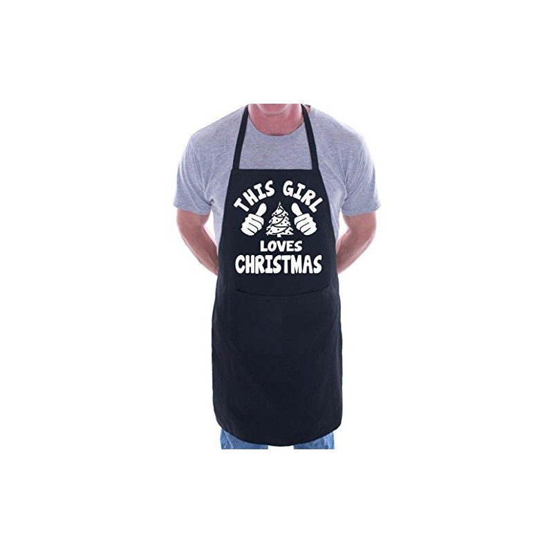 This Girl Loves Christmas Santa Xmas BBQ Cooking Novelty Apron