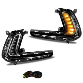 LEVANLIGHT LED Fog Lights with DRL Compatible With 2017-2018 Hyundai Elantra | Driving Fog Lamps Assembly with Turn Signal Lights & Wiring Harness |92207-F2100 92208-F2100