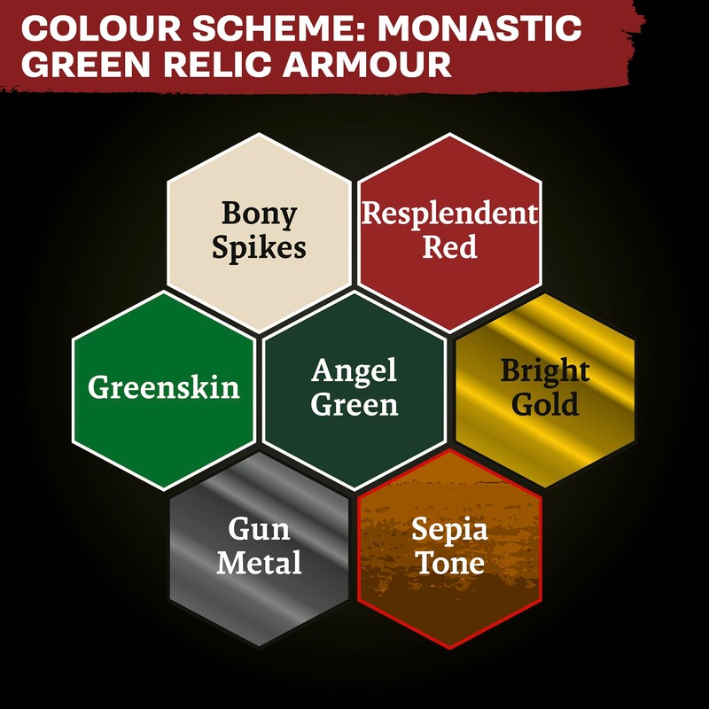 The Army Painter, Combat Se7ens: Monastic Green Relic Armour, 7x18ml