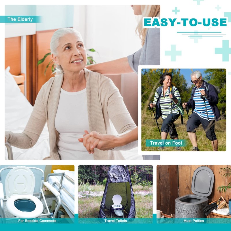 OUMEE Commode Liners with Absorbent Pads, 90 Bedside Commode Liners