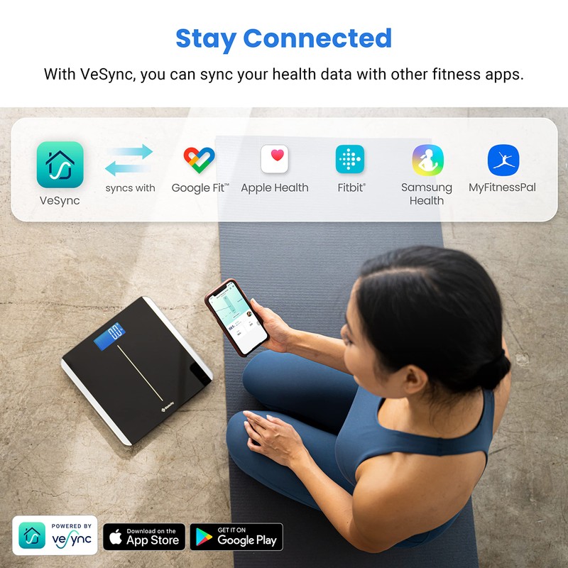 Etekcity Smart Digital Bathroom Scale for Body Weight and BMI,