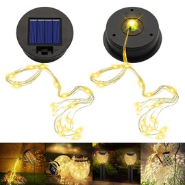 2 Stück Solarleuchten Ersatzteile 8.5CM,Solarleuchten Ersatz Top mit LED,Solarlampen Ersatz Top,Wasserdicht Solarleuchten Solarpanel Ersatzteil für Solarlaterne, Solar Gartenleuchten und DIY