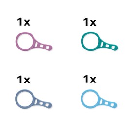 Carson MagnetMag 3X Handheld Acrylic Lightweight Magnifier Set with Magnetic Handles and 6X Spot Lens - Assorted Color 4-Pack - Attaches to Metal Surfaces Including Refrigerators and More (DX-50AS)