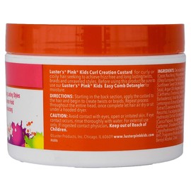 Luster's Pink Kids Curl Creation Custard for Twists & Braids, 8 Ounce Made with Coconut Oil, Shea Butter and Olive Oil.