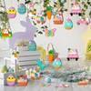 24 Wooden Bunny Easter Pendants with String, 8 cm Eggs,