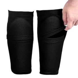 WKRTDY Football Shin Pad Holder - Optimised Design with Slip Pocket for Children and Men, 1 Pair of Football Sleeves Socks for Shin Pads