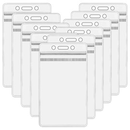 10 Pack Badge Holder Sealable Waterproof Clear Vertical Holder Fit Id Badges Cruise Ship Cards Credit Card, Tag Holder for Nurses, School and Office