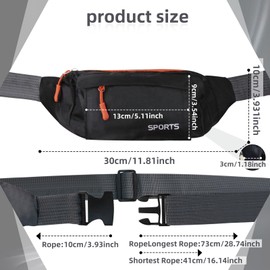 MultiValue Bum Bag Women Men Nylon Bum Bag Waterproof with Zip Lightweight Fanny Pack for Running Hiking and Travel, black, Fashionable